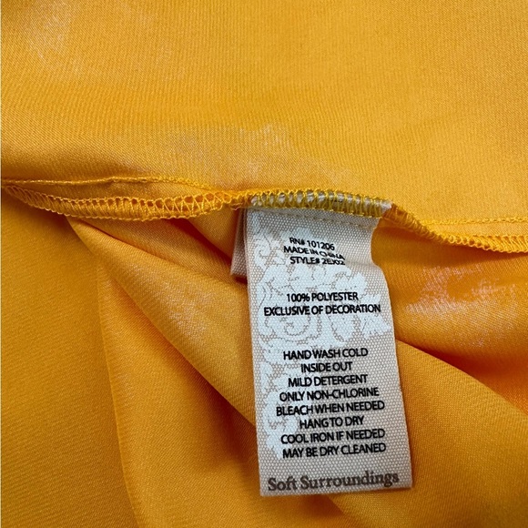 Soft Surroundings Baja Tunic in Artisan Gold Orange Lace Edge Blouse Size Large - Picture 17 of 17